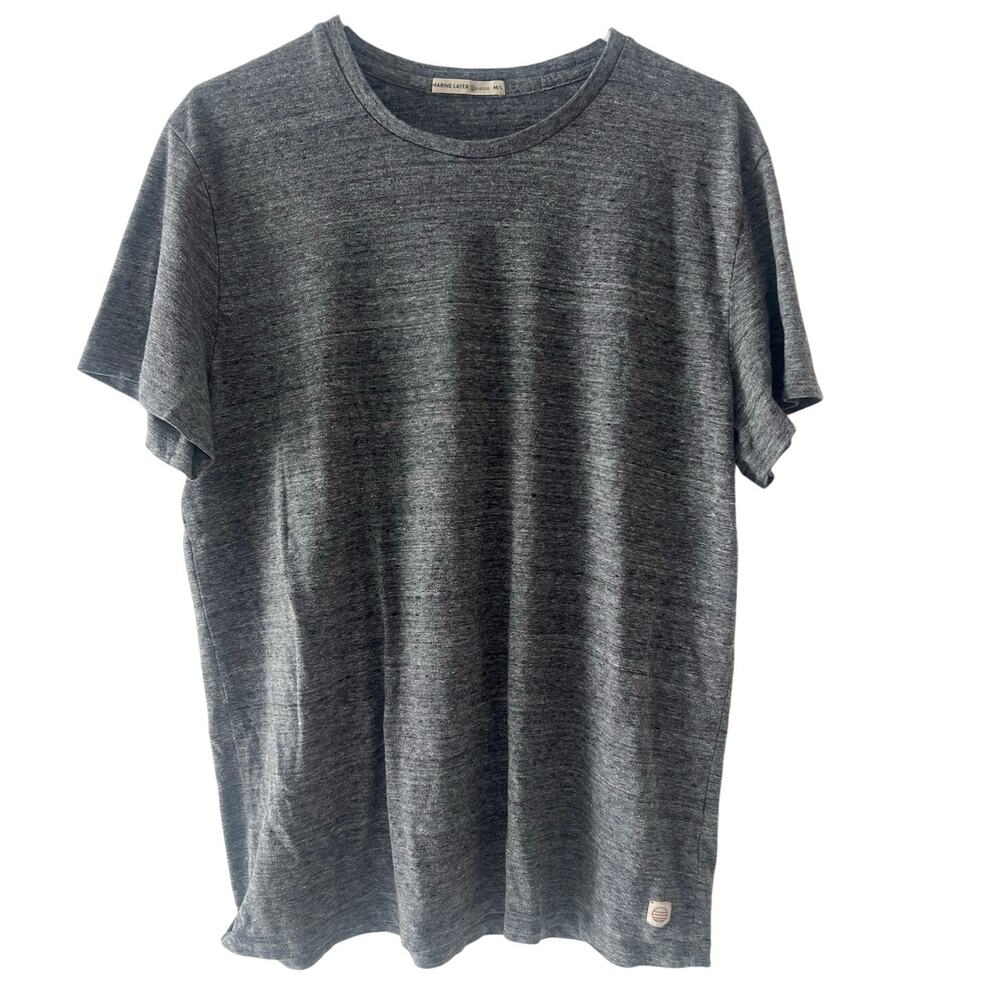 Marine Layer Heathered Charcoal Gray Crew Tee